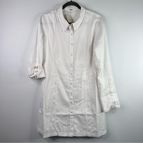 FREE PEOPLE Thea ivory shirt Minidress Size Medium - Picture 6 of 15